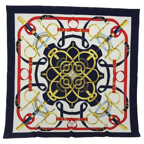 navy tan hermes scarf ebay|HERMES Carre 90 Scarf Eperon d'or Silk Navy .